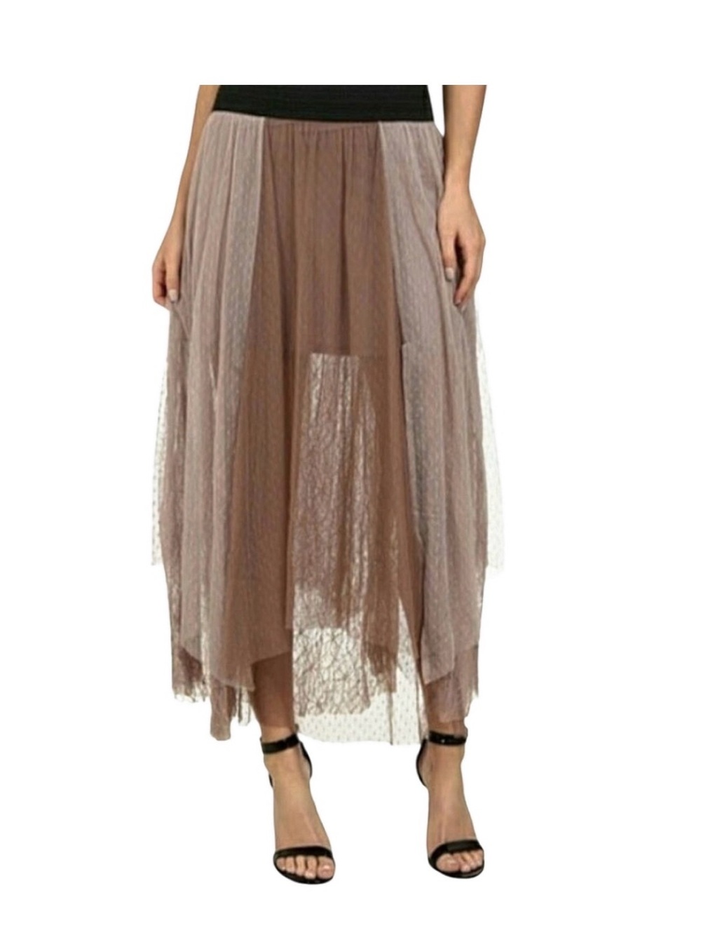 Free People Sugar Plum Fairy Sheer Lace Tulle Skirt
